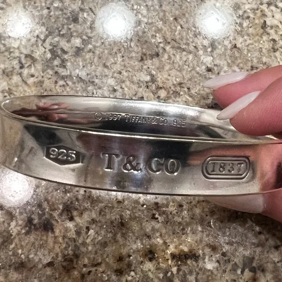 TIFFANY & CO. 1837 sterling silver Extra large bangle bracelet. AUTHENTIC - Picture 6 of 8